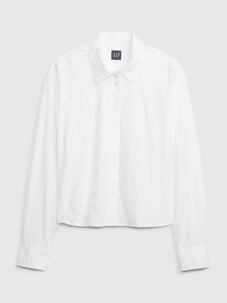 Жіноча укорочена сорочка GAP з довгим рукавом 1159846248 (Білий XXL)