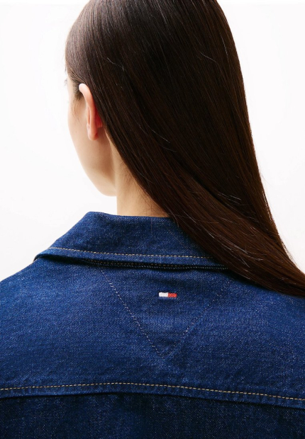 Джинсовая укороченная рубашка Tommy Hilfiger 1159849856 (Синий L)