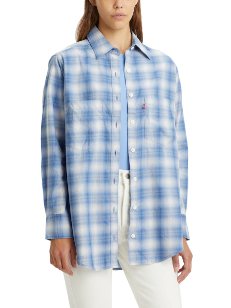 Женская рубашка Levi's в клетку 1159849865 (Голубой XS)