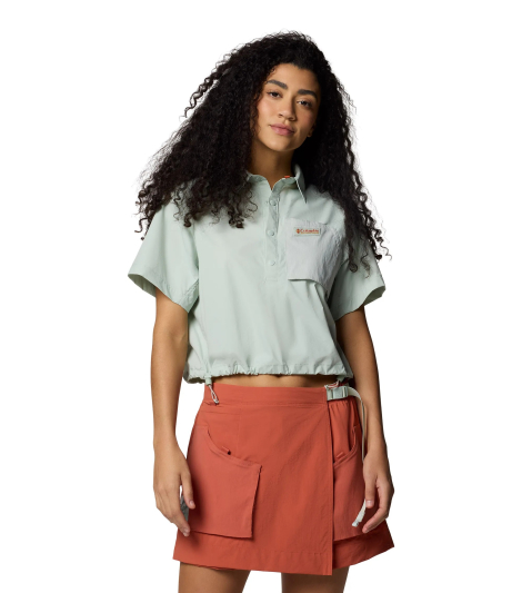 Женская рубашка с коротким рукавом Columbia с защитой UPF 50 1159852089 (Зеленый L)