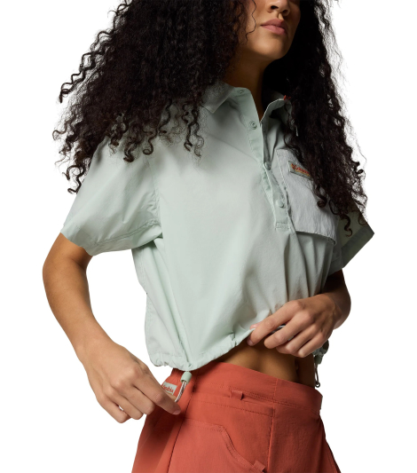 Женская рубашка с коротким рукавом Columbia с защитой UPF 50 1159852089 (Зеленый L)