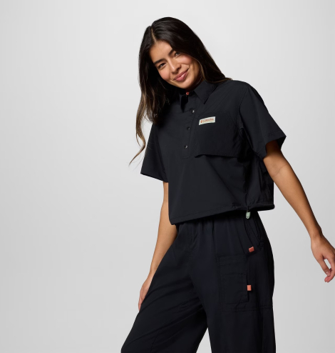 Жіноча сорочка з коротким рукавом Columbia із захистом UPF 50 1159852267 (Чорний XL)