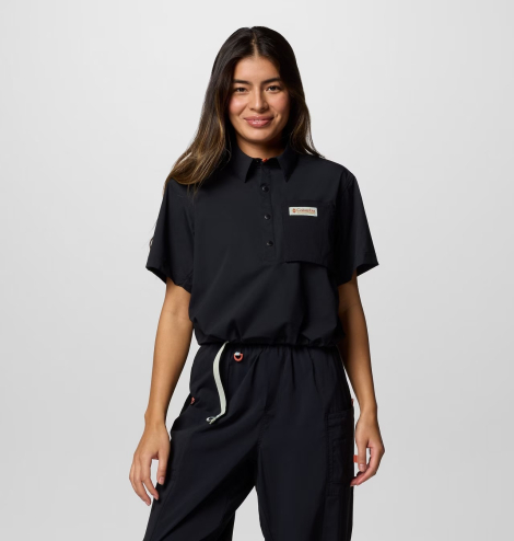 Жіноча сорочка з коротким рукавом Columbia із захистом UPF 50 1159852267 (Чорний XL)