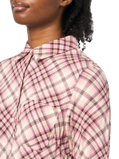 Женская рубашка Tommy Hilfiger в клетку 1159852466 (Розовый S)