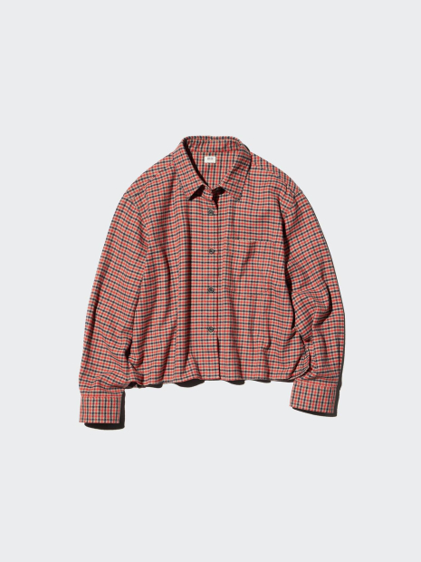 Фланелевая рубашка Uniqlo в клетку 1159852503 (Красный XXL)