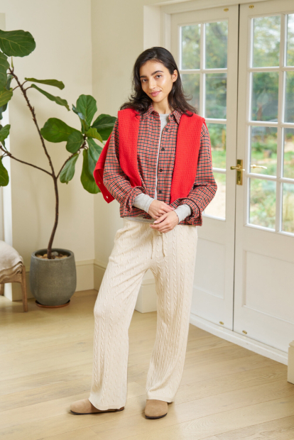 Фланелевая рубашка Uniqlo в клетку 1159852503 (Красный XXL)