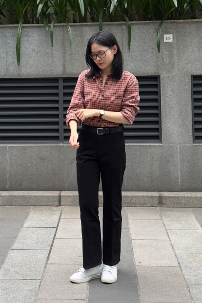 Фланелевая рубашка Uniqlo в клетку 1159852503 (Красный XXL)