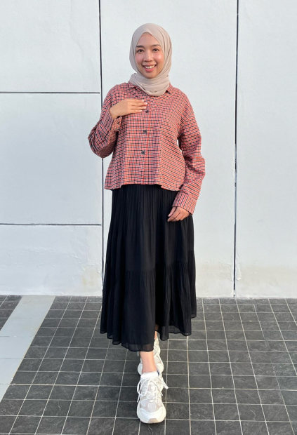 Фланелевая рубашка Uniqlo в клетку 1159852503 (Красный XXL)