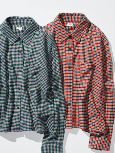 Фланелевая рубашка Uniqlo в клетку 1159852505 (Зеленый XXL)