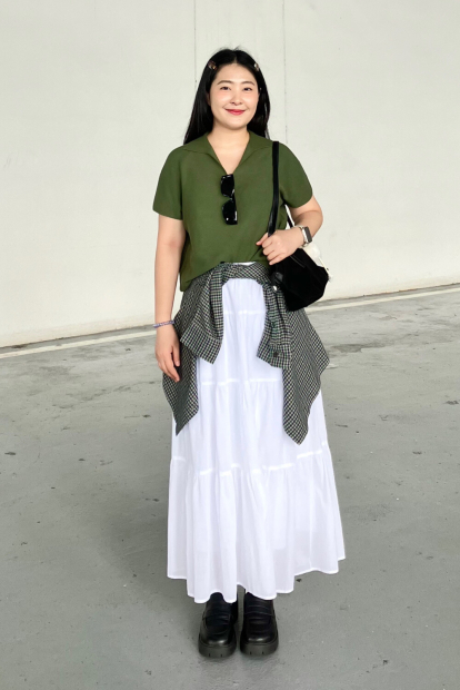 Фланелевая рубашка Uniqlo в клетку 1159852505 (Зеленый XXL)