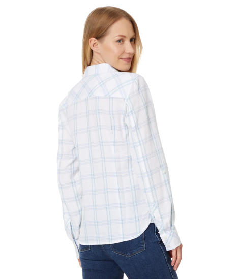 Женская рубашка Tommy Hilfiger в клетку 1159852512 (Белый/Голубой XL)