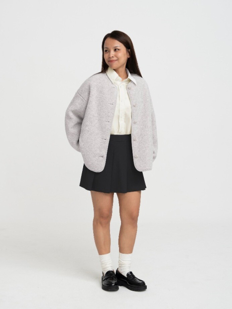 Хлопковая рубашка UNIQLO 1159852517 (Молочный XL)