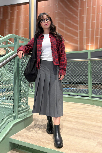 Фланелевая рубашка Uniqlo в клетку 1159852572 (Красный S)