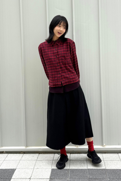 Фланелевая рубашка Uniqlo в клетку 1159852572 (Красный S)