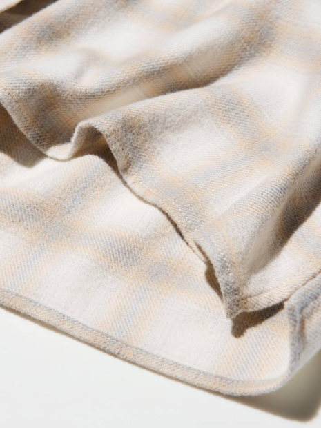 Фланелевая рубашка Uniqlo в клетку 1159854248 (Молочный M)