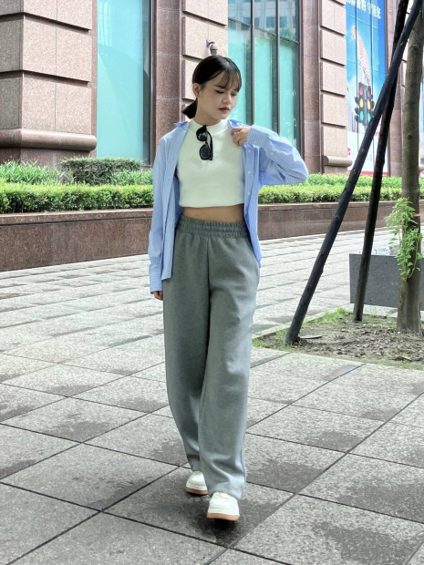 Рубашка Uniqlo в полоску 1159854261 (Голубой XXL)