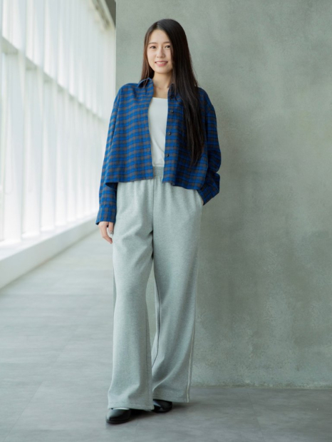 Фланелевая рубашка Uniqlo в клетку 1159854263 (Синий S)