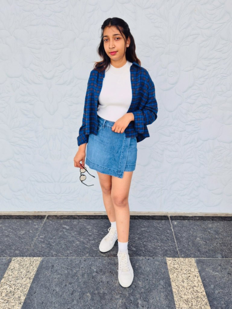 Фланелевая рубашка Uniqlo в клетку 1159854263 (Синий S)