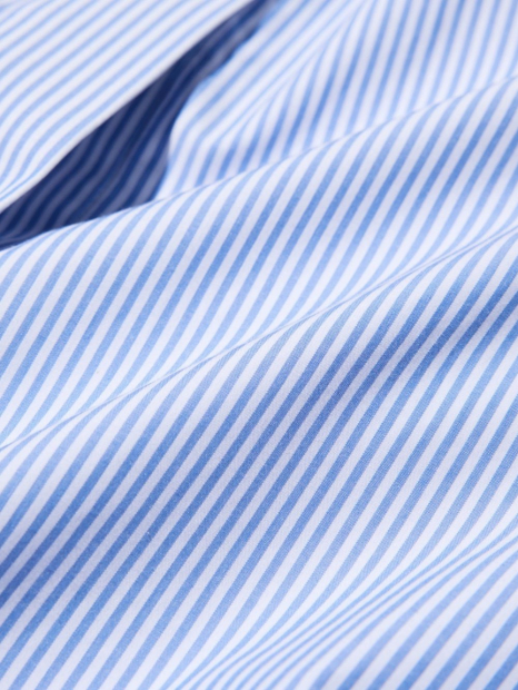 Хлопковая рубашка UNIQLO в полоску 1159854270 (Голубой L)