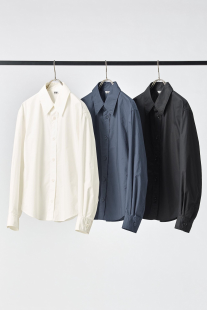 Хлопковая рубашка UNIQLO 1159854428 (Синий M)