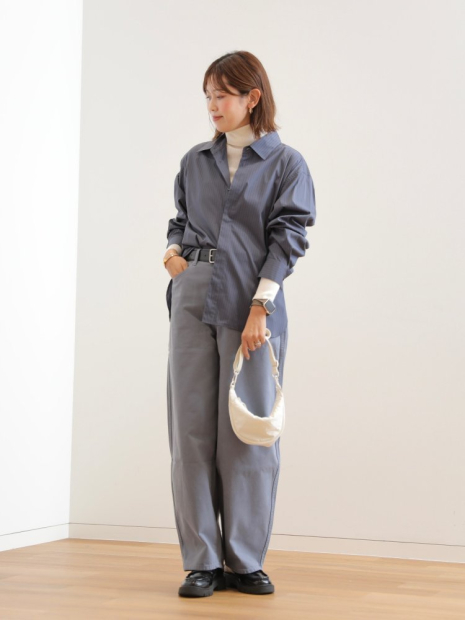 Рубашка UNIQLO в полоску 1159854439 (Синий M)