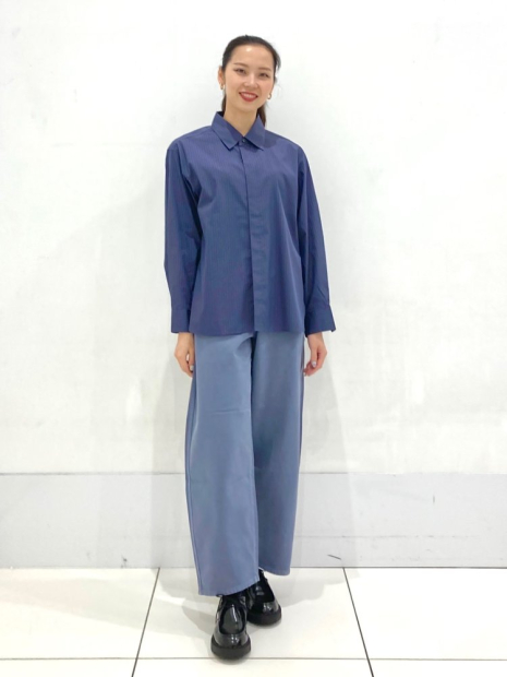 Рубашка UNIQLO в полоску 1159854439 (Синий M)