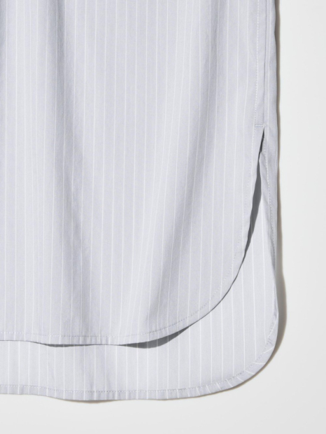 Рубашка UNIQLO в полоску 1159854450 (Серый S)