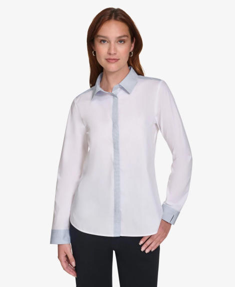 Жіноча бавовняна сорочка Calvin Klein на гудзиках 1159854573 (Білий XL)