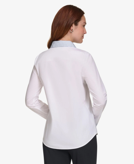 Жіноча бавовняна сорочка Calvin Klein на гудзиках 1159854573 (Білий XL)
