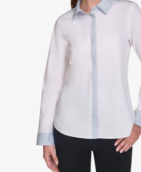 Жіноча бавовняна сорочка Calvin Klein на гудзиках 1159854573 (Білий XL)