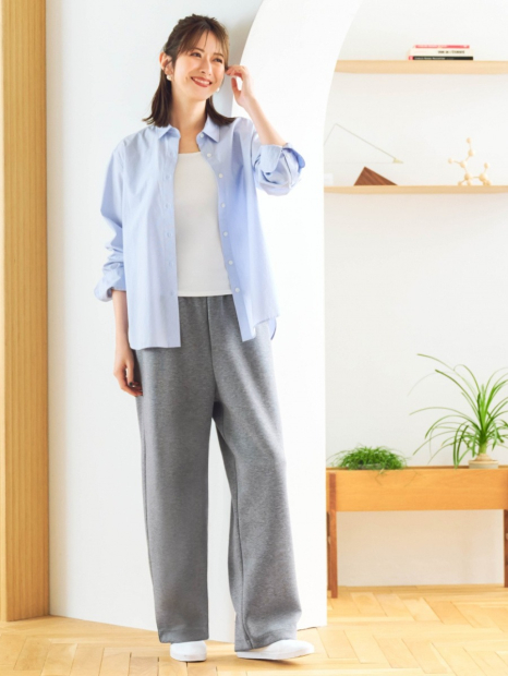 Рубашка Uniqlo в полоску 1159854874 (Голубой M)