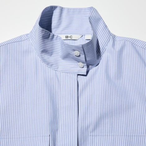 Рубашка Uniqlo в полоску 1159857830 (Голубой XL)