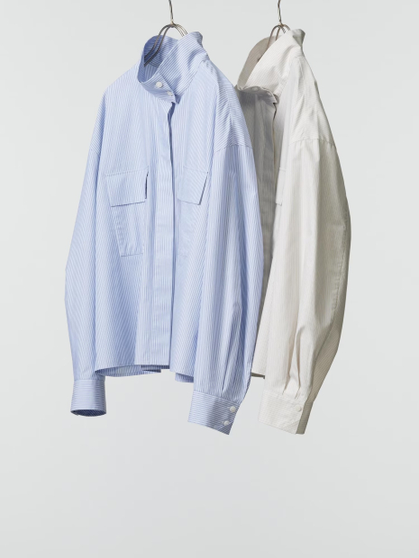 Рубашка Uniqlo в полоску 1159857830 (Голубой XL)