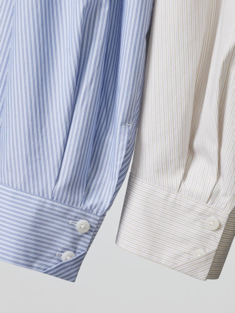 Рубашка Uniqlo в полоску 1159857830 (Голубой XL)