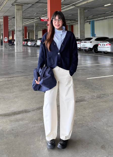 Рубашка Uniqlo в полоску 1159857830 (Голубой XL)