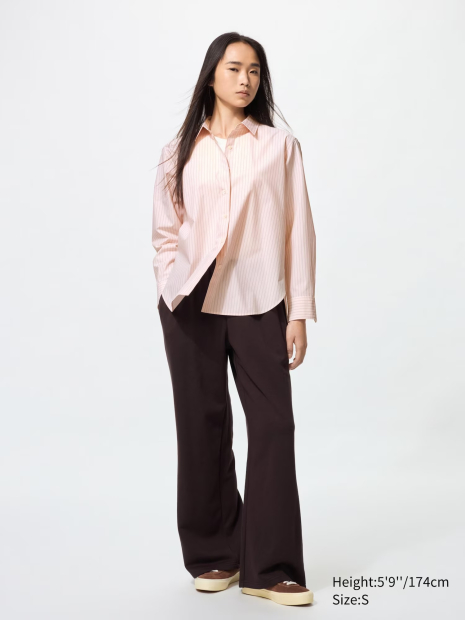 Рубашка Uniqlo в полоску 1159855146 (Розовый M)