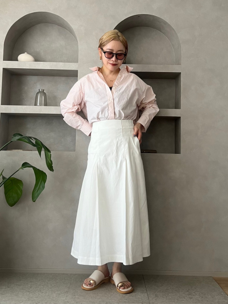 Рубашка Uniqlo в полоску 1159855146 (Розовый M)