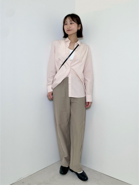 Рубашка Uniqlo в полоску 1159855146 (Розовый M)