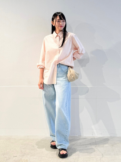 Рубашка Uniqlo в полоску 1159855146 (Розовый M)