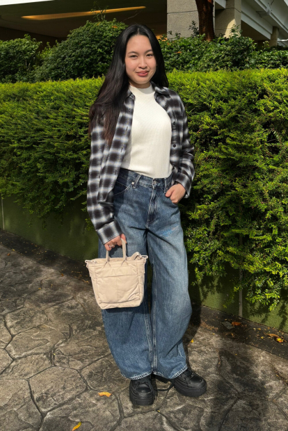 Фланелевая рубашка Uniqlo в клетку 1159855791 (Черный M)