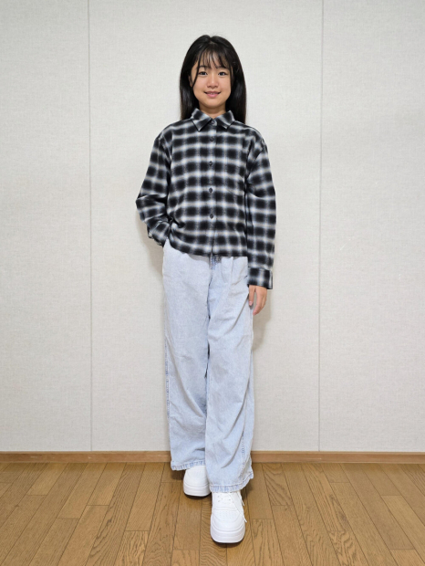 Фланелевая рубашка Uniqlo в клетку 1159855791 (Черный M)