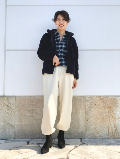 Фланелевая рубашка Uniqlo в клетку 1159855791 (Черный M)