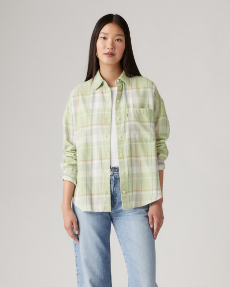 Женская рубашка Levi's в клетку 1159856754 (Салатовый XS)