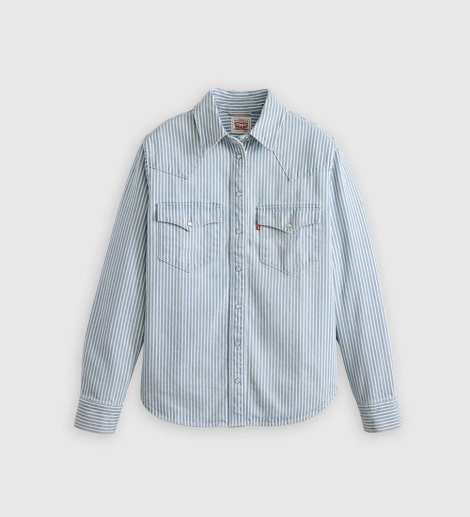 Женская джинсовая рубашка Levi's с принтом 1159857897 (Голубой XS)