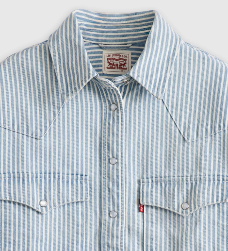 Женская джинсовая рубашка Levi's с принтом 1159857897 (Голубой XS)