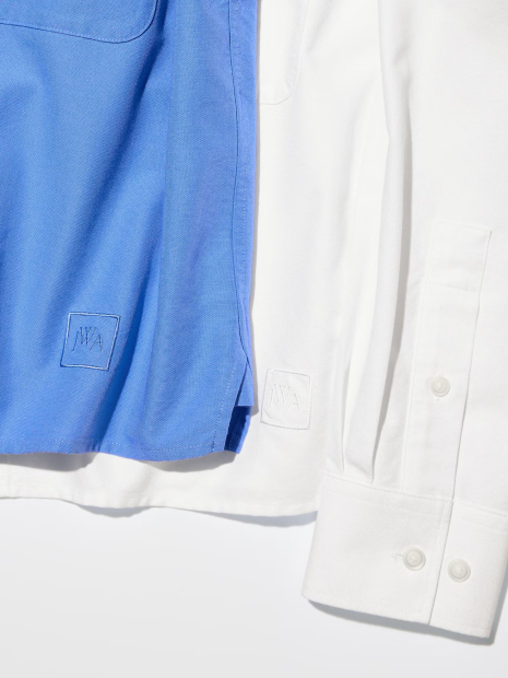 Укороченная рубашка UNIQLO 1159859678 (Синий XL)