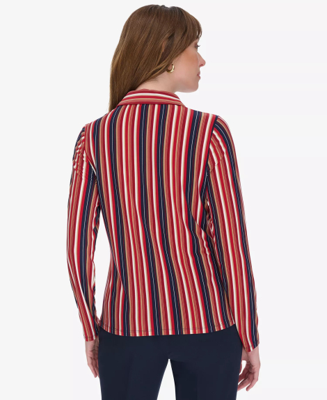 Жіноча еластична сорочка Tommy Hilfiger в смужку 1159860622 (Червоний XS)