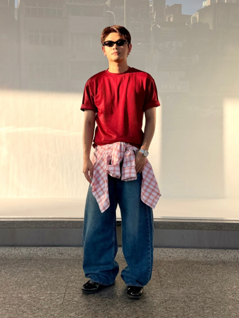 Укороченная рубашка свободного кроя JW ANDERSON UNIQLO в клетку 1159862428 (Розовый S)