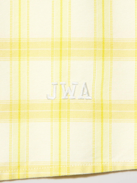 Укороченная рубашка свободного кроя JW ANDERSON UNIQLO в клетку 1159862429 (Желтый S)