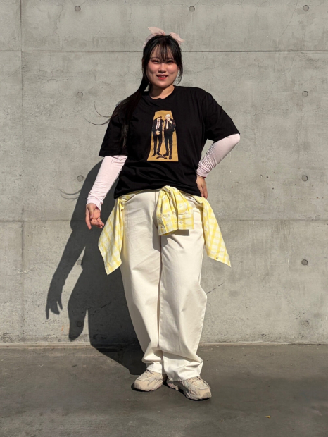 Укороченная рубашка свободного кроя JW ANDERSON UNIQLO в клетку 1159862429 (Желтый S)